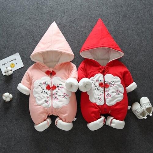 Newborn Baby Winter Clothes Baby Rompers Thick Warm Cotton Infant Jumpsuit Overalls Chinese Style Toddler Romper Baby Clothing