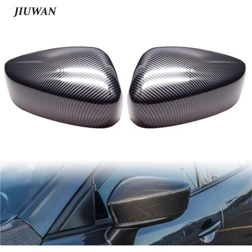 1 Pair Car Side Rearview Mirror Cover Black Carbon Fiber Pattern For Mazda 6 Atenza Mazda 3 Axela CX-5 CX-8 CX-9 2012-2020