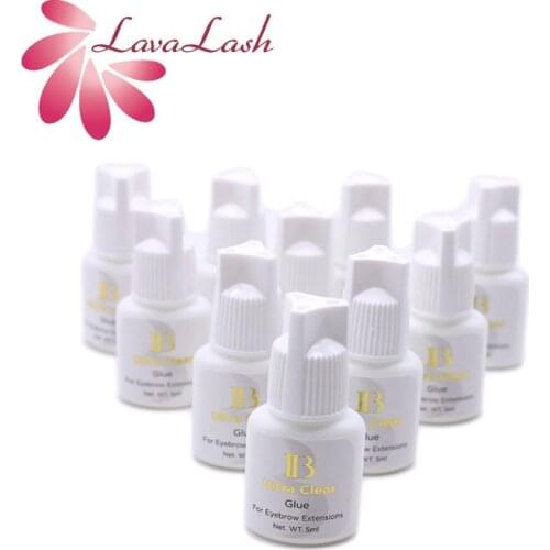 10 Bottles IB Ibeauty Ultra Clear For Eyelash Extensions Glue Transparent White Cap 5ml Original Korea Makeup Tools Beauty Shop