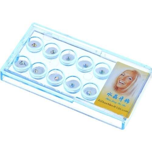 10pcs Diamond Bur Dental Material Teeth Whitening Studs Denture Acrylic Teeth Crystal Ornament Oral Hygiene Tooth Decoration