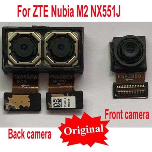 100% Tested Original Small Facing Front / Big Main Rear Back camera Module Flex Cable For ZTE Nubia M2 NX551J NX551 Phone Parts