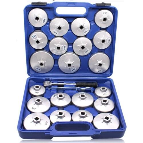 23 Pcs 1/2" DR Aluminum Alloy Cup Type Oil Filter Cap Wrench Socket Removal Set