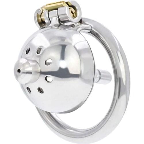 304 Stainless Steel Male Chastity Device Super Small Cock Cage With Urethra Fetish Penis Lock Cock Ring Chastity Belt Sex Toy