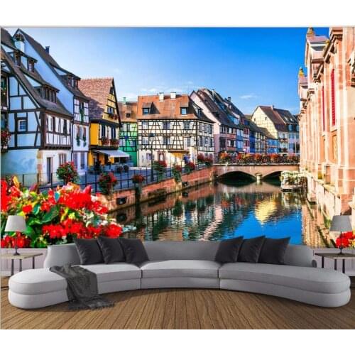 3d wallpaper Custom photo mural France Alsace landscape picture room decor painting 3d wall mural wallpaper for walls 3 d