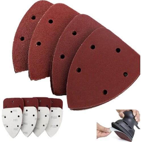 40pcs 140*100mm 40 80 120 240 Grit Mouse Sander Pads Sandpaper Disc Polish