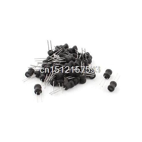 50Pcs PCB Board Radial Lead Inductor 100uH 500mA 6x8mm 10% Tolerance