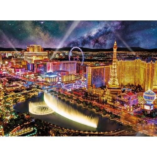 5D DIY Diamond Painting Full Square/Round Drill Cross Stitch Lights of Las Vegas Embroidery Rhinestone Mosaic Home Decor