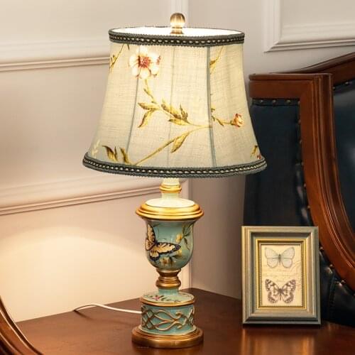 American Ins Girls Vintage European Table Lamp for Bedroom Bedside Light Study Room Table Lamp Simple Warm Lamp Night Cute Lamp