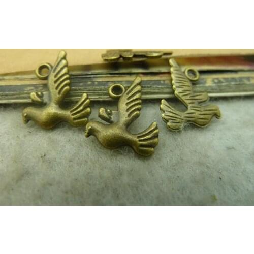 Ancient bronze pigeon 12 *15mm c3413 diy accessories vintage free shipping