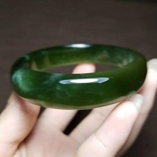 H20#Russian material and Tian Yu ice bottom spinach green cat eye jasper bracelet