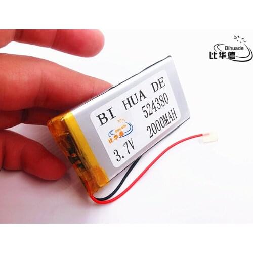 Li-Po 10pcs 3.7V,2000mAH,524380 Polymer lithium ion / Li-ion battery for TOY,POWER BANK,GPS,mp3,mp4,cell phone,speaker