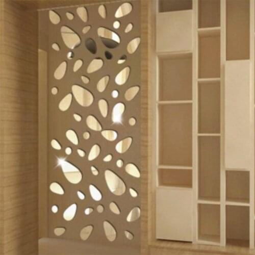 1 Set Of 12 Pieces Of Mirror Wall Stickers Bedroom Living Room Detachable Waterproof Self-Adhesive DIY Wall Stickers