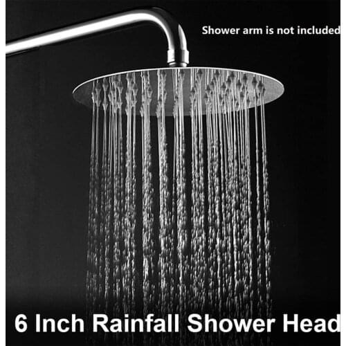 Shower Head 6 Inch Round High Pressure Shower Head Stainless Steel Shower Head 360 Degree Adjustable Rainfall Shower Head