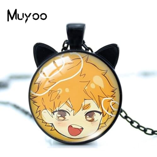 New Arrival Volleyball Boy Anime Haikyuu!! Hinata Shoyo Kageyama Sugawara Koushi Tanaka Ryunosuke Cat Ears Necklace