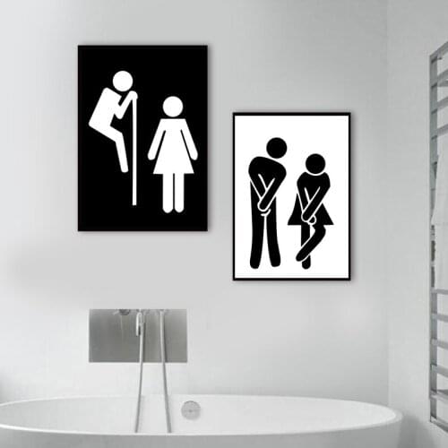 Boys And Girls Room Decor Poster Abstract Washroom Canvas Painting Hd Print Wall Art Picture For Living Room Bathroom No Framed