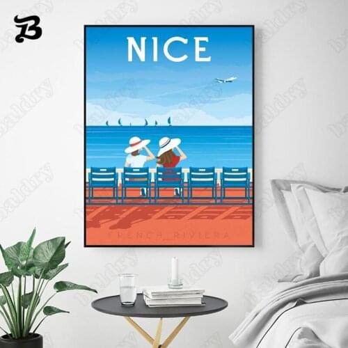 Natural Scenery Canvas Painting Wall Art Poster and Print Nice Quote Travel with Friend Wall Pictures for Living Room Home Decor