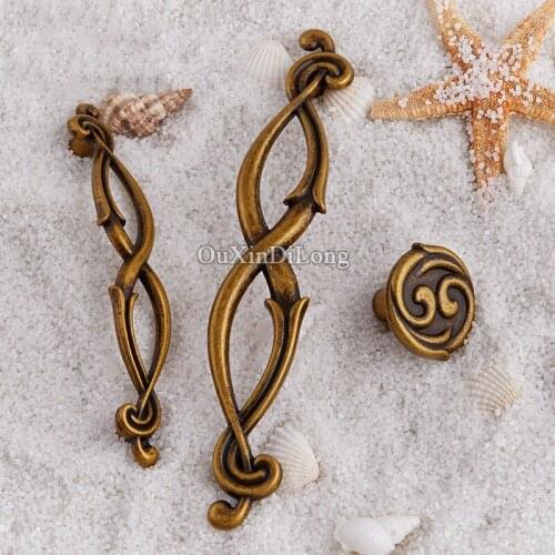 Retro Vintage 20PCS European Antique Kitchen Door Furniture Handles Cupboard Drawer Dresser Wardrobe Cabinet Pulls Handles&Knobs