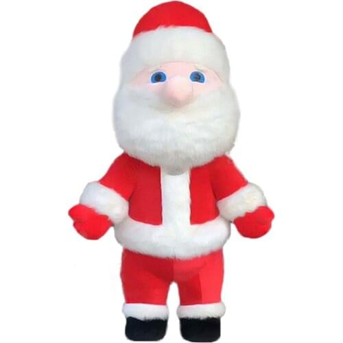 Cosplay Christmas Inflatable Santa Claus Mascot Costume Suit Cosplay Party Game Dress Outfit Clothing Advertising Christmas Gift