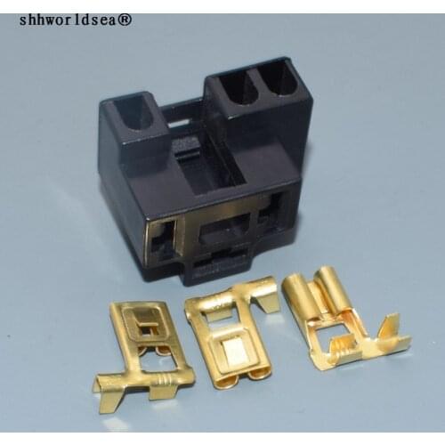 Shhworldsea 3pin 7.8mm h4 electric auto plastic wiring harness cable connector with terminals