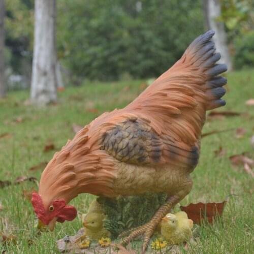 Garden Decoration Animals Simulation Hen Chicken Resin Sculptures Creative Outdoor Ornaments