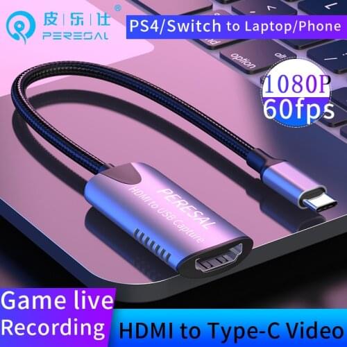 PERESAL HDMI to Type-c capture card Video HDMI Video Grabber Record Box for PS4 Switch Game DVD Camcorder Camera to computer
