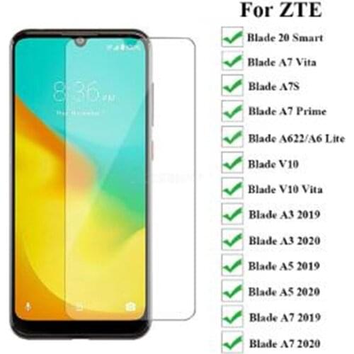 Tempered Glass For Zte Blade A7S 20 Smart A7 2020 Vita A3 A5 A7 Prime 2019 V10 Screen Protector on A 7 7S 5 10Vita Vetro