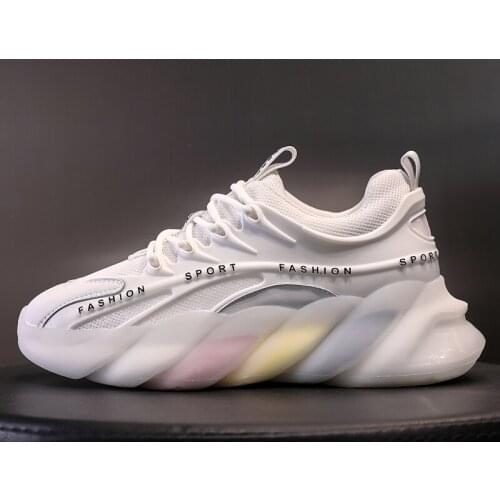 2021New Chunky Sneakers Casual Breathable Sport Shoes for Women Lace Up Ladies Black White Outdoor Walking Running Shoes Walking