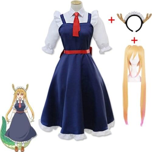 Miss Kobayashis Dragon Maid Kanna Kamui Cosplay Costume for Women Halloween Kobayashi san Chi no Maid Uniforms Lolita Dress