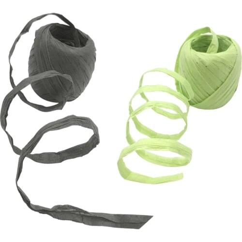 2Rolls Multicolor Raffia Paper Ribbon for Gifts Flowers Wedding Crafts Decor