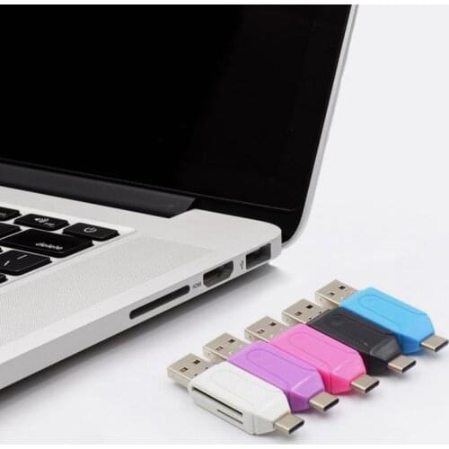 2 In 1 USB OTG Card Reader Universal Type C OTG TF/SD Card Reader Phone Extension Headers USB C OTG Adapter Phone Accessories