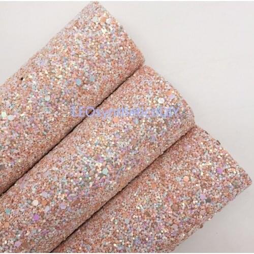 1PC 21X29CM Glitter Fabirc, Chunky Glitter Leather, PINK Glitter Leather Sheets For Making Bows LEOsyntheticoDIY T12B