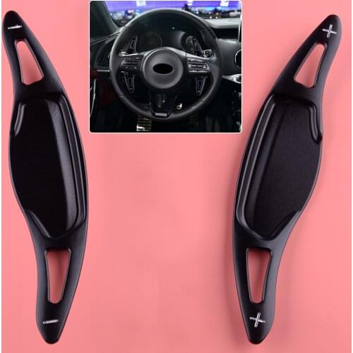 2pcs Black Steering Wheel Shift Paddle Shifter Extension Fit For Kia Stinger CK K8 2018 2019 2020
