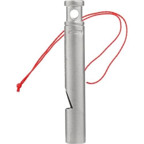 Pure Titanium Whistle with cord Outdoor Camping Hiking High Frequency emergency EDC Whistle