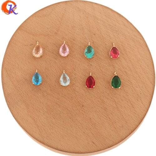 Cordial Design 100Pcs 6*11MM Jewelry Accessories/DIY Earrings Making/Pendant/Hand Made/Jewelry Findings Component/Crystal Charms