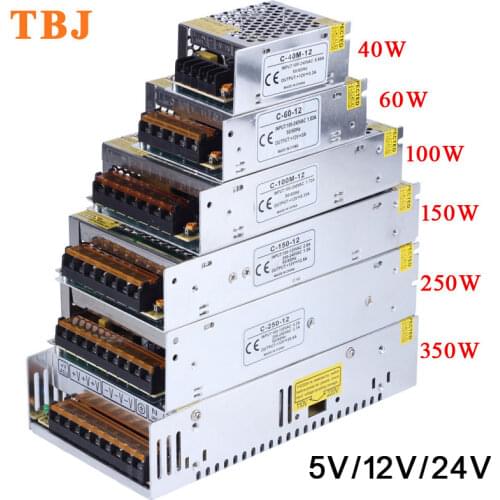 DC12V DC24V 15W 24W 36W 48W 60W 72W 100W 150W 200W 300W 360W 400W 600W LED Driver Lighting Transformer Switching Power Supply