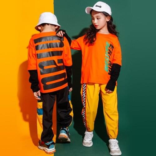 Kids Hip Hop Clothing Outfits Oversized Sweatshirt T Shirt Tops Running Casual Pants Girls Boys Ballroom Jazz Dance Costume Wear