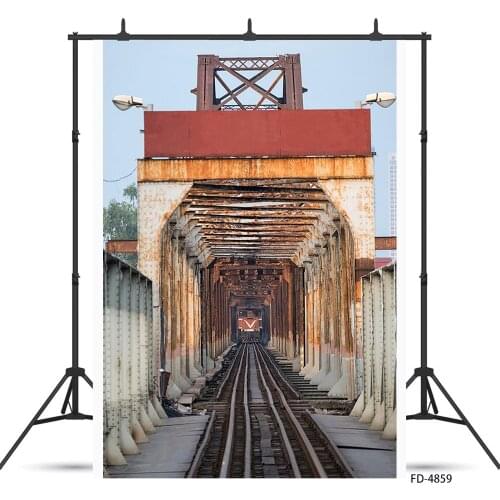 Photography Backdrops Train Tracks Computer Printed Fond Backgrounds for Children Baby Portrait Pets Photophone Photo Studio