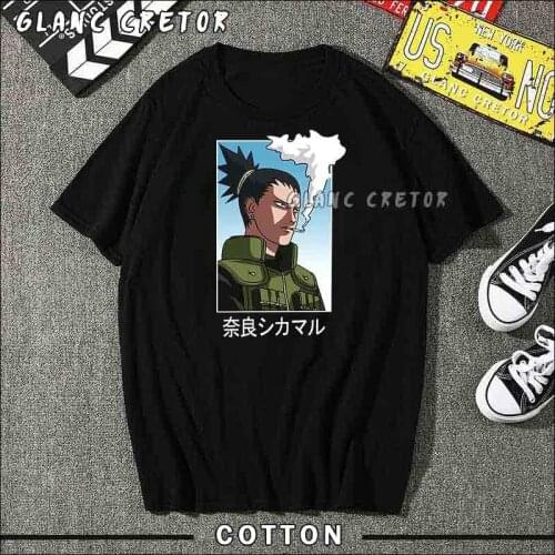 Harajuku Anime Shikamaru Leisure T-Shirt Japanese Anime Streetwear Men Tshirt Cool Cotton Oversized T Shirt Male
