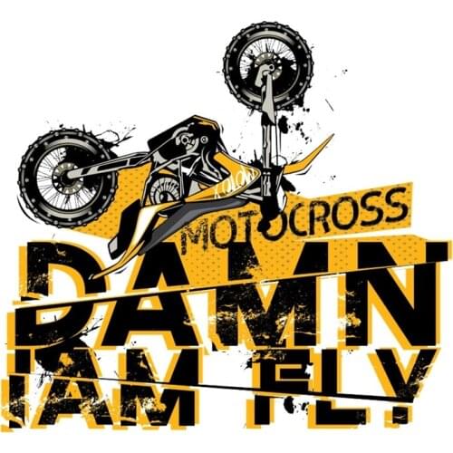Personality Racing DAWN I AM FLY Motocross Car Sticker PVC Coloful Decals Motorcycle Accessories Sticker