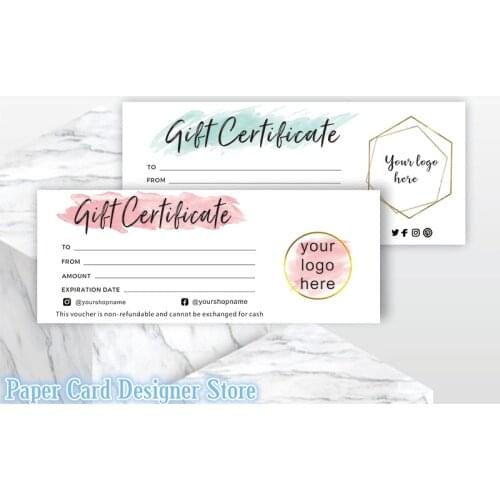 Custom Gift Certificate Template - Modern Printable Gift Card - Editable Gift Voucher - Instant Download - ADD YOUR LOGO