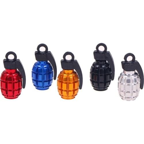 Aluminum Alloy Valve Cap Grenade-styling Bicycle Motorcycle Valve Caps 5 Colors Waterproof Covers