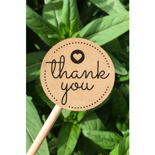 Kraft Sticker, 144 Pcs Thank You Sticker