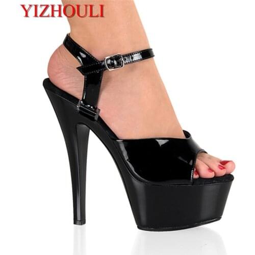 Summer stage banquet high-heeled sandals 15 cm thin heel sexy woman nightclub pole dancing performance, dancing shoes