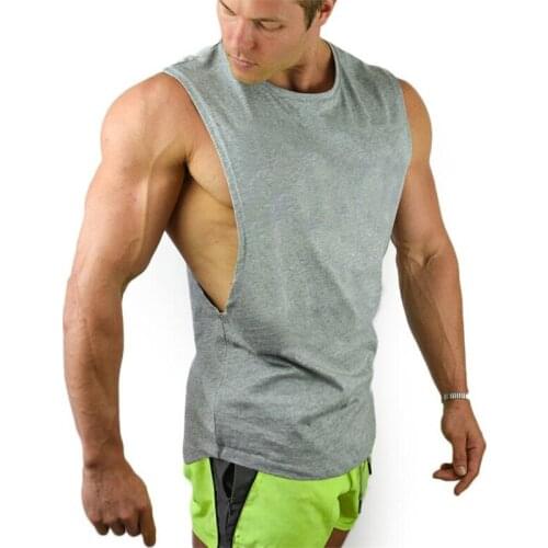 Summer Cotton Gym Clothes Singlets Mens Tank Tops Sleeveless Shirt Bodybuilding Equipment Fitness Mens Solid Stringer Tanktop