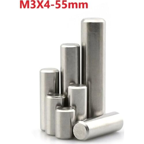 M3 Cylindrical Pin Locating Dowel 304 Stainless Steel Solid Needle Roller Thimble 3mm x 4 5 10 12 14 16 18 20 45 50 55mm