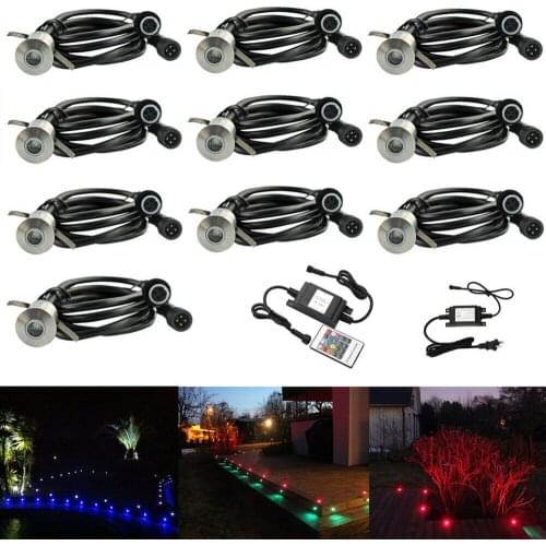 10pcs/lot 22mm Mini 12V IP67 Garden Yard Kitchen Pathway Terrace Patio Stair Step LED Decking Rail Lights Low Voltage Waterproof