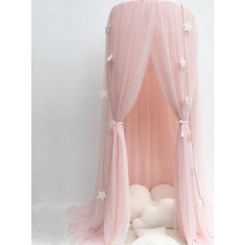 Mosquito Net with Stars Hanging Tent Baby Bed Crib Canopy Tulle Curtains for Bedroom Play House Tent for Children Kids Room