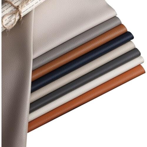 Solid Color Lychee Pattern Artificial Leather Sofa Soft Bag Car Bedside Diy Solvent-free Synthetic Leather Fabric Per Meter