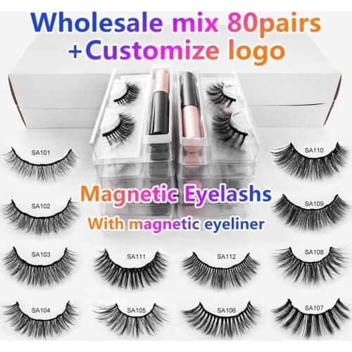 Wholesale Magnetic Eyelashes Set Magnetic Eyeliner Magnetic Eyelashes Set Eyelashes 5/10/20/50/80 Wholesale Eyelashes In Bulk
