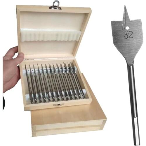 2 Box sets 13Pc and 16Pc flat drill bits woodworking opener with hexagonal handle wood working tools